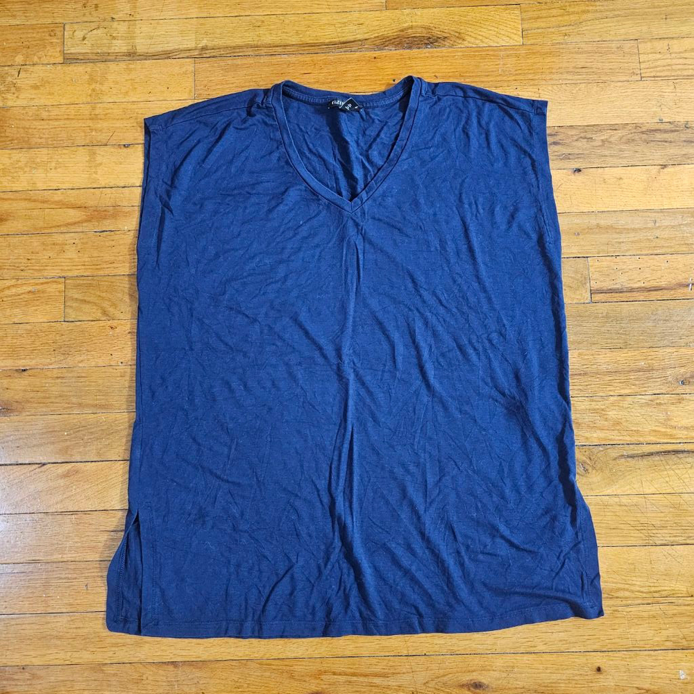 Eileen Fisher Top XXS Blue V Neck